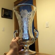 Usado, Vaso de flores Coronet Tiffin vidro franciscano 10 5/8” troféu estilo urna manipulado comprar usado  Enviando para Brazil