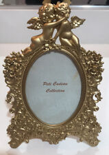 PETI CADEAU Cherub Frame 8.5”x5.25” Ornate Victorian gold gilded angel myynnissä  Leverans till Finland