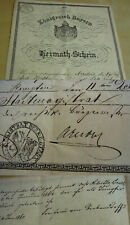 Heimatschein kempten 1861 gebraucht kaufen  Berlin