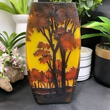 Vaso de vidro estilo galle TOZAI feito à mão camafeu gravado arte florestal (041512), usado comprar usado  Enviando para Brazil