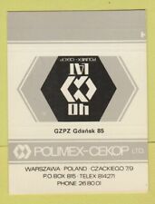 Capa Matchbook - Polimet Cekop Varsóvia Polônia AMOSTRA GRANDE, usado comprar usado  Enviando para Brazil