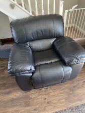 Black leather reclining for sale  DONCASTER