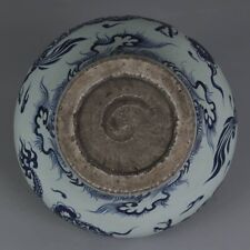 Jarrón de cerámica antiguo chino azul y blanco de porcelana Celadon Yuan dinastía marca de yuan segunda mano  Embacar hacia Argentina