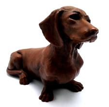 Red Mill USA Dachshund Dog Figure 6” Long Weiner Dog Figurine Pecan Shell Resin for sale  Shipping to South Africa