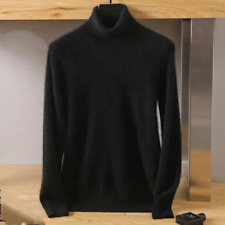 Camisetas masculinas casuais manga comprida suéter gola alta cashmere vison puro comprar usado  Enviando para Brazil