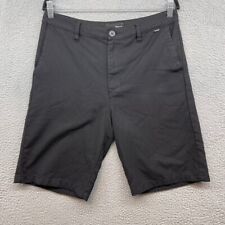 Bermuda masculina Hurley preta sólida reta cintura média bolsos com zíper tamanho 31, usado comprar usado  Enviando para Brazil
