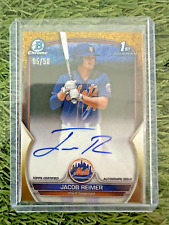 2023 Bowman Chrome JACOB REIMER 1st Gold Mini Diamond Refractor On Card Auto /50 for sale  Shipping to South Africa