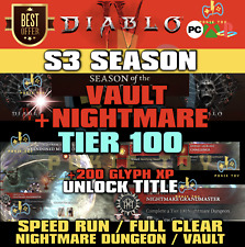 DIABLO 4 VAULT TIER 100+NIGHTMARE SIGIL NMD RUN✨SEASON 3✨GRANDMASTER TITLE/CARRY comprar usado  Enviando para Brazil