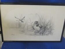 Original Pencil Sketch Gun Dog and Duck in Flight by Herbert Hellings (1873-1948 for sale  Shipping to South Africa