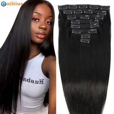 Brazilian Remy Straight Hair Clip In Human Hair Extensions 8Pieces/Set Full Head for sale  Shipping to South Africa