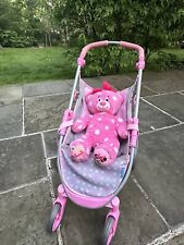 Used, Hauck Pink & Gray Unicorn / Hearts Doll foldable Stroller With Pink Teddy Bear for sale  Shipping to South Africa