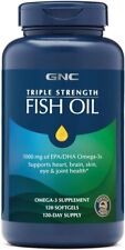 Usado, Aceite de pescado GNC triple fuerza omega 3 - piel y ojos - 1000 mg EX. 02/25-120 cápsulas blandas segunda mano  Embacar hacia Argentina