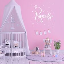 Used, Princess text in white / Nursery Wall Stickers / Wall Art /kids bedroom decor for sale  Shipping to South Africa