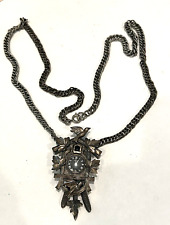 TRIFARI VINTAGE CUCKOO CLOCK WATCH PENANT NECKLACE, used for sale  Shipping to South Africa