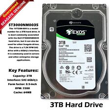 Seagate Exos Enterprise ST3000NM0035 3TB 7200RPM SAS 12Gb/s 3.5-inch Hard Drive for sale  Shipping to South Africa