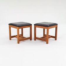 1990 Thomas Moser Mission Style Stool in Solid Cherry & Black Leather Sets Avail for sale  Shipping to South Africa