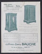 Publicité Catalogue COFFRES-FORTS BAUCHE Chiffonier safe box catalog Katalog segunda mano  Embacar hacia Argentina