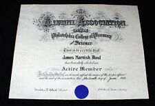 Diploma universitário vintage 1955 Philadelphia College of Pharmacy and Science grande comprar usado  Enviando para Brazil
