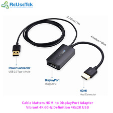 Cable Matters HDMI a DisplayPort Adaptador Vibrante 4K 60Hz Definición 4Kx2K USB segunda mano  Embacar hacia Argentina