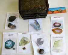 Kyanite, garnet, monazite, selenite etc in a Treasure chest for sale  Shipping to South Africa