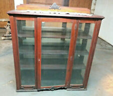 Used, Antique Wood Curio Display Cabinet Oak -3 Shelves -Mediation -Glass 52-44-15” for sale  Hillsborough