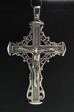 Prata Esterlina Artesanal sólido elegante caracteriza 925 Religioso Cruz Novo comprar usado  Enviando para Brazil