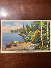 Cartão postal Along The Shore Lake Winnipesaukee Canoes New Hampshire 1938, usado comprar usado  Enviando para Brazil