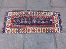 Antiguo Hecho a Mano Tradicional Oriental Lana Azul Rojo Kilim Bolso Alfombra 123x55cm segunda mano  Embacar hacia Argentina