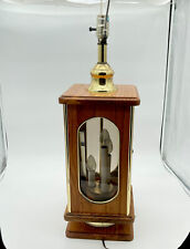 Vintage 1980s Heavy Oak Wood Table lamp etched glass 3 lights for sale  Shipping to South Africa