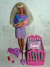 BARBIE & BABY KRISSY DOLLS with COT & ACCESSORIES - PLAY SET for sale  Shipping to South Africa