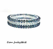 Conjunto de 3 pulseiras elásticas de vidro cristal azul marinho e opala miçangas pequenas comprar usado  Enviando para Brazil