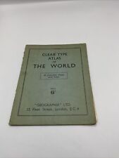Vintage “Geographia” LTD Clear Type Atlas  of the World - 40 Coloured Plates na sprzedaż  Wysyłka do Poland