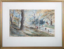 Edward Tucker (c.1847-1910) - Watercolour, Charcoal Gatherers in the Beech Wood for sale  Shipping to South Africa