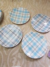 4xvintage gingham blue for sale  CROWBOROUGH