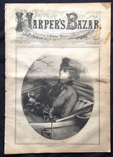 Jornal revista Harpers Bazar 1880 ~ Gravura de moda de carruagem ~ Tênis de gramado comprar usado  Enviando para Brazil