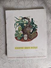 Carte vins paquebot d'occasion  Montrouge