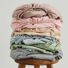 Fundas de colchón de algodón lavado con banda elástica color liso sábana protectora segunda mano  Embacar hacia Argentina