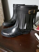  BURBERRY Women  Fringe Rain Boots Booties Black, Size US 6 / EUR 36 d'occasion  Expédié en France