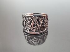 Anillo MASON Plata Esterlina 925 Símbolos Masónicos 32 grados letra G Sagrado segunda mano  Embacar hacia Mexico