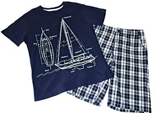 Roupa náutica masculina CRAZY 8 Gymboree 10 12 shorts xadrez marinho camiseta veleiro comprar usado  Enviando para Brazil