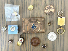 Lot 13 Vintage Masonic Eastern Star Fraternal Pins Coins Buckle Etc., used for sale  Shipping to South Africa