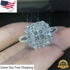 Used, Gorgeous Silver Plated Rings Women Jewelry White Sapphire Ring Sz 6-10 Simulated for sale  Los Angeles