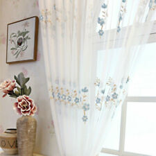 Divisória de painel de janela bordado floral pastoral tecido cortina voile comprar usado  Enviando para Brazil