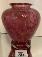 Vaso de vidro artístico cranberry marmoreado com brilhos dourados marcado vidro rubi 2012 comprar usado  Enviando para Brazil