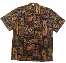 Usado, Camisa Jeff Granito Tiki Botão para Cima SS Marrom Disney Indiana Jones Aloha Tamanho Pequeno comprar usado  Enviando para Brazil