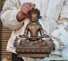 "Estatua de Buda Diosa Diosa Diosa Diosa Tibetano de 12,8" Budismo Tibetano Bronce segunda mano  Embacar hacia Argentina