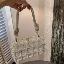 Bolsas de mão femininas para noite de tecido com corda e strass bolsa festa de casamento comprar usado  Enviando para Brazil