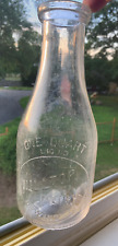 Old embossed quart milk bottle HILLTOP DAIRY Newington Connecticut 32 oz glass, used for sale  Shipping to Canada