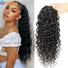 Water Wave Claw Ponytail Human Hair Extension Wavy Hair Brazilian Natural Black for sale  Shipping to South Africa