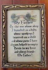 Antique Father Motto John Drescher Co Gift Quote Poem Framed Print Dad  for sale  Shipping to South Africa